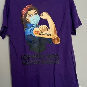 Rosie the Riveter tee purple